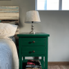 Rustic bedside table antique green