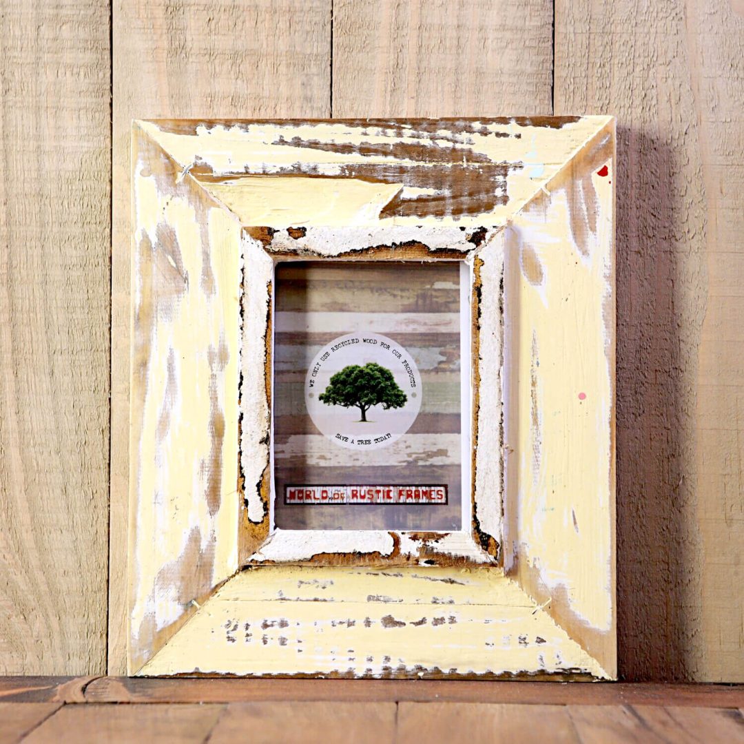 A6 Pale Yellow Rustic Picture Frame