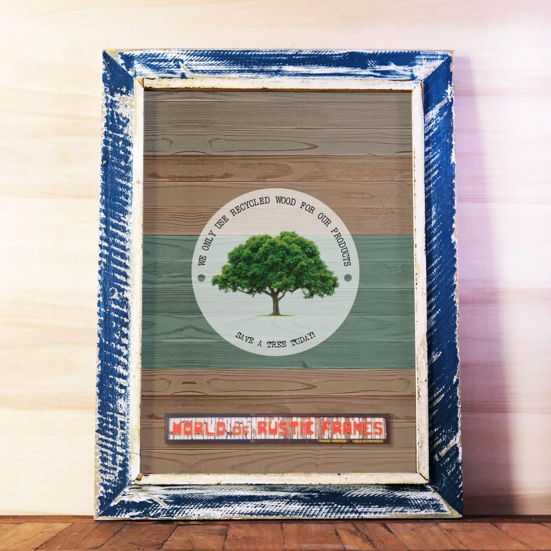 Blue A2 Rustic Frame
