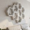 Large hexagonal wall shelf