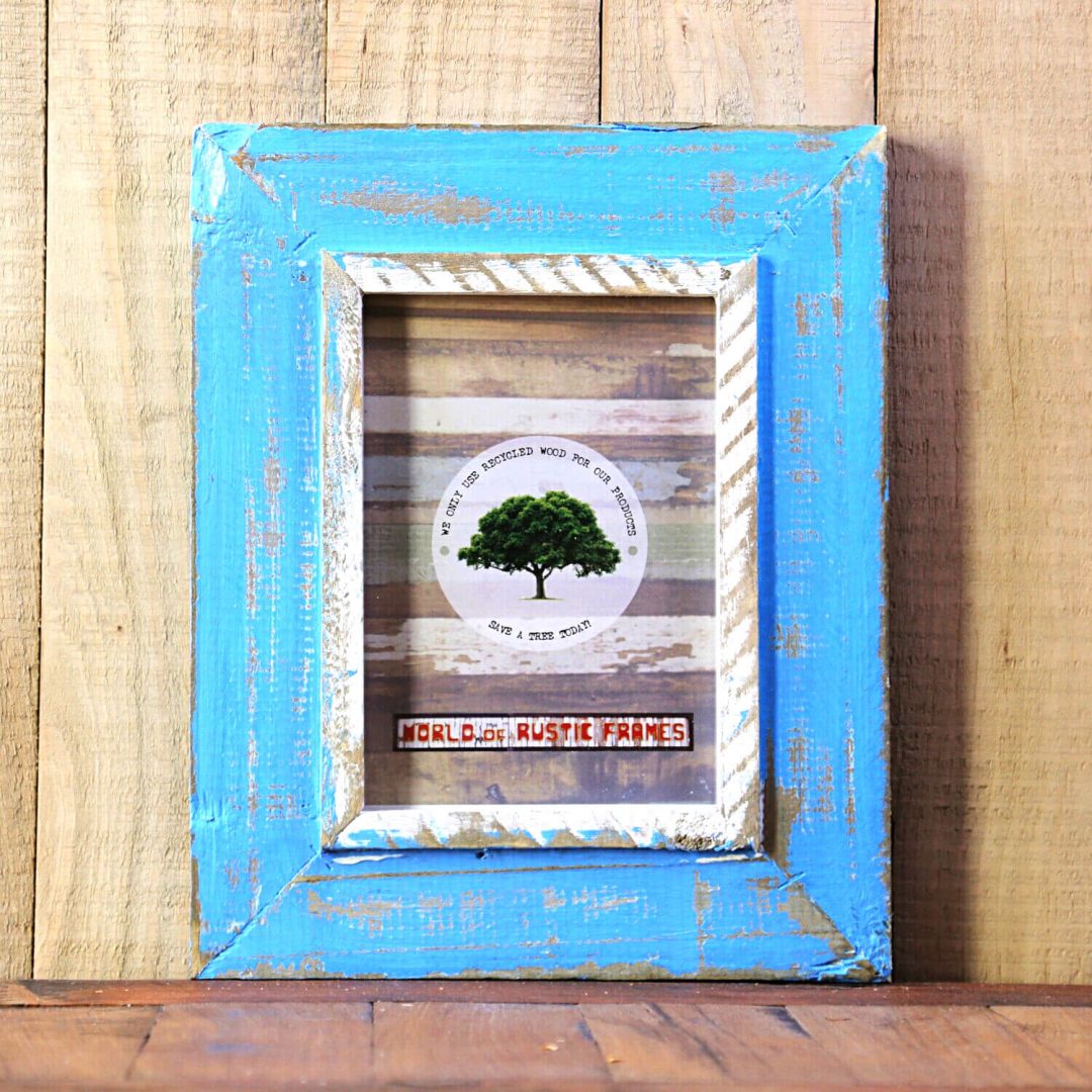 Powder Blue Rustic A5 Picture Frame